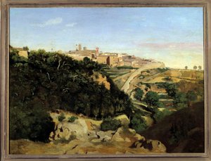 Volterra, le Municipe Målning av Camille Corot (1796-1875) 1800-talets sön. 0,7x0,94 m av Jean Baptiste Camille Corot