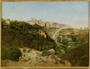 Volterra, le municipe - Volterra, Italien ... av Jean-Baptiste-Camille Corot