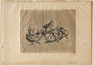 Bacchanal med barn och åsna. av Jean Baptiste Carpeaux