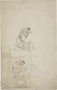 Två sittande omfamnande par av Jean Baptiste Carpeaux