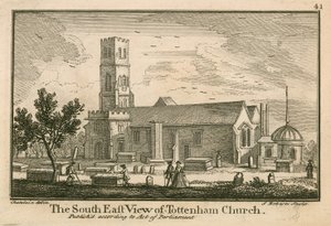 Den sydöstra utsikten över Tottenham Church, London