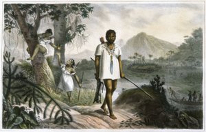 Amazonas indianer jagar av Jean Baptiste Debret