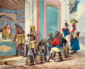 Manacleslavar köper tobak från en tobaksaffär i Rio de Janeiro, 1835