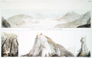 Panorama över Rio de Janeirobukten (handfärgad litho) av Jean Baptiste Debret