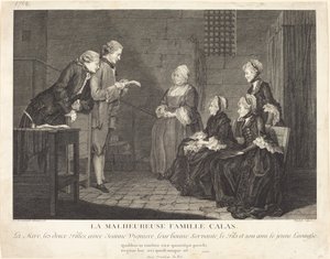 Den olyckliga familjen Calas av Jean Baptiste Delafosse, after Louis de Carrogis, called Carmontelle