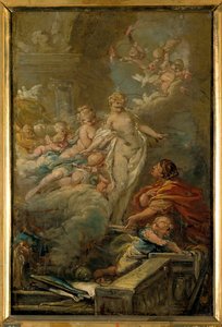 Pygmalion och Galatee-skiss av Jean Baptiste Deshays (1729-1765) 1700-talets sön. 0,49 x 0,33 m. Rundturer i konstmuseet
