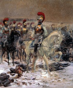 Ryska kampanjen 1812: "" Före attacken, karbinstolarna i Winkowo"" Målning av Jean-Baptiste-Edouard Detaille (1848-1912) 1800-talet 0,89x0,79 m Paris, Musee de l