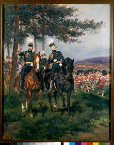 Prinsen av Wales och hertigen Arthur av Connaught vid Aldershot Watercolors manövrar av Edouard Detaille (1848-1912) 1879 Paris, Museum of the Armee av Jean-Baptiste Edouard Detaille