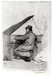 Alexis Emmanuel Chabrier (1841-94) vid pianot, graverad av Florian (se även 165875) av Jean-Baptiste Edouard after Detaille