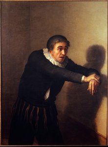 Grandmesnil i rollen som Harpagon Komikern Grandmesnil (pseudonym Jean-Baptiste Fauchard) (1737-1816) spelar Harpagons karaktär i Molieres pjäs "L