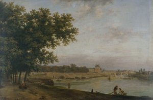 Tuilerierna och Pont Royal av Jean Baptiste Genillion