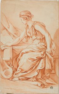 Eulerpe eller Clio av Jean Baptiste Greuze