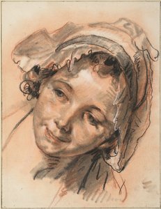 Huvud av leende flicka av Jean Baptiste Greuze