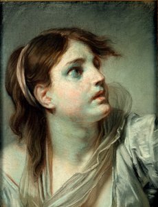 Head of a Young Girl (pastell på papper) av Jean Baptiste Greuze