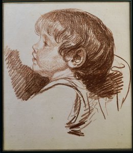 Huvudet på en pojke i profil till vänster av Jean Baptiste Greuze