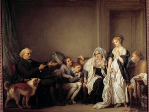 Botemedlet och den unga änkan Målning av Jean Baptiste Greuze (1725-1805) 1700-talet av Jean Baptiste Greuze