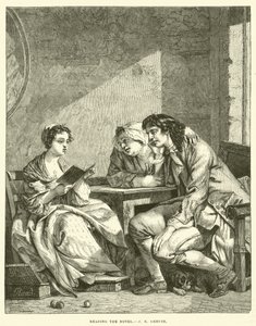 Läser romanen av Jean Baptiste Greuze