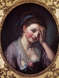 Flickan har rosen Målning av Jean Baptiste Greuze (1725-1805) 1700-talet. Paris, Musee Cognacq Jay. av Jean Baptiste Greuze