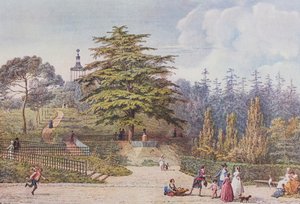 Museets labyrint i Paris 1794 (färg litho)