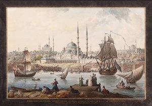 Yeni Cami och hamnen i Istanbul, andra hälften av 1700-talet.
