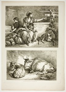 Platta nitton av 38 från Oeuvres de J. B. Huet av Jean Baptiste Huet
