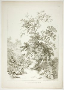 Tallrik sex av 38 från Oeuvres de J. B. Huet av Jean Baptiste Huet
