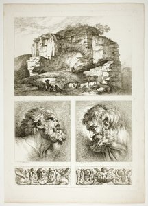 Tallrik tio av 38 från Oeuvres de J. B. Huet av Jean Baptiste Huet