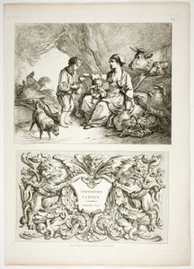 Tallrik tretton av 38 från Oeuvres de J. B. Huet av Jean Baptiste Huet