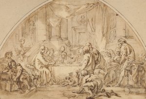 Studie för den sista måltiden, c.1792 av Jean Baptiste Huet