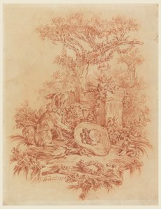 Teckning, Pastorale, 1772 av Jean Baptiste Huet