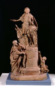 Ludvig XV (1710-74) som romersk kejsare, projekt för en staty för Hotel de Ville i Rennes, ca 1748 (terrakotta)