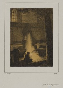 Grupp barn runt ett ljus av Jean Baptiste Isabey