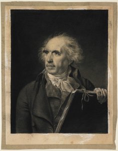 Porträtt av Hubert Robert, ca 1798-99 (svart och vit krita) av Jean Baptiste Isabey