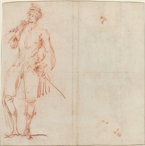 En komisk skådespelare utklädd till en gentleman [recto] av Jean Baptiste Joseph Pater