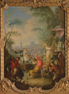 Lejon- och tigerjakt i Kina av Jean Baptiste Joseph Pater