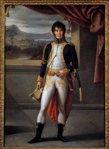 Portrait en pied de Joachim Murat (1767-1815) marechal de France Målning av Jean Baptiste Joseph Wicar (1762-1834) 1808 Sön. 0,56x0,73 m Lille, musee des Beaux Arts - Hellängdsporträtt av Joachim Murat (1767-1815), marskalk av Frankrike. Målning av Jean B