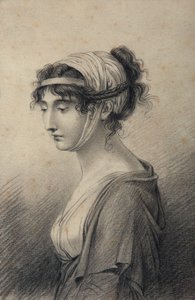 Porträtt av Pauline Bonaparte, prinsessan Borghese (svart bly på papper)