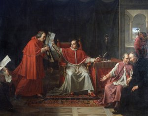 Underskrift av konkordatet mellan Frankrike och den heliga belägringen (Saint Siege), av påven Pius VII (1742 - 1823), 15 augusti