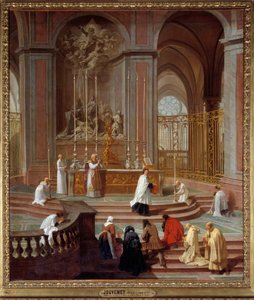 Mässan av kanonen av La Porte eller Mästeraltaret i Notre-Dame de Paris Målning av Jean Jouvenet (1644-1717) 1708-1710 Dim. 1,62 x 1,41 m - Mässan av Canon de La Porte eller Altaret i Notre-Dame de Paris. Målning av Jean Jouvenet (1644-1717) 1708-