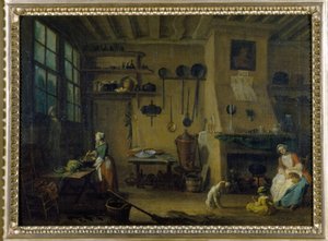 Borgerligt kök - målning av J.B Lallemand (1716 - 1803), sent 1600-tal, Museum of Fine Arts i Dijon.