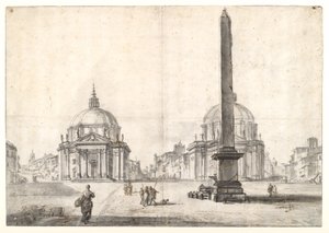 Piazza del Popolo, Rom av Jean Baptiste Lallemand