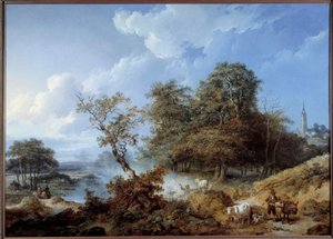 Anime landskap. Målning av Jean-Baptiste Leprince (1734-1781)