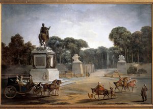 Place Louis XV Utsikt över Place Louis XV nuvarande Place de la Concorde i Paris. Målning av Jean-Baptiste Leprince (1734-1781)