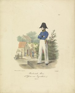 Hälsoofficer, 1820-1825 holländska armén. 1:e hälsovårdschef Militära dräkter av kungariket Nederländerna. Tillägnad Hans Excellence Willem van Bylandt (serietitel på objekt)