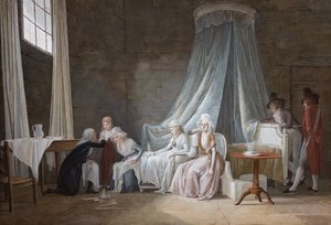 Madame Royale helades av Brunier den 24 januari 1793. Kungafamiljen i Temple Prison.