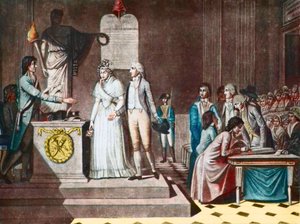 Det republikanska äktenskapet - republikanskt äktenskap - efter Aquatinten av Jean-Baptiste Mallet (1759-I835) - 1700-talet
