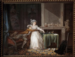 Den trasiga koppen. Målning av Jean Baptiste Mallet (1759-1835)