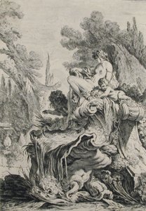 Fontän med en Naiad som sitter på ett skal av Jean Baptiste Marie Pierre