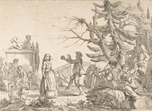 Improviserad dans Den improviserade balen, 1742. av Jean Baptiste Marie Pierre