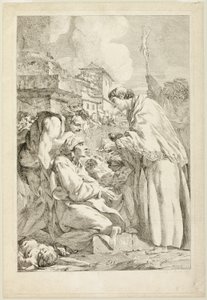 Saint Charles Borromeo välsignar den pestdrabbade av Jean Baptiste Marie Pierre